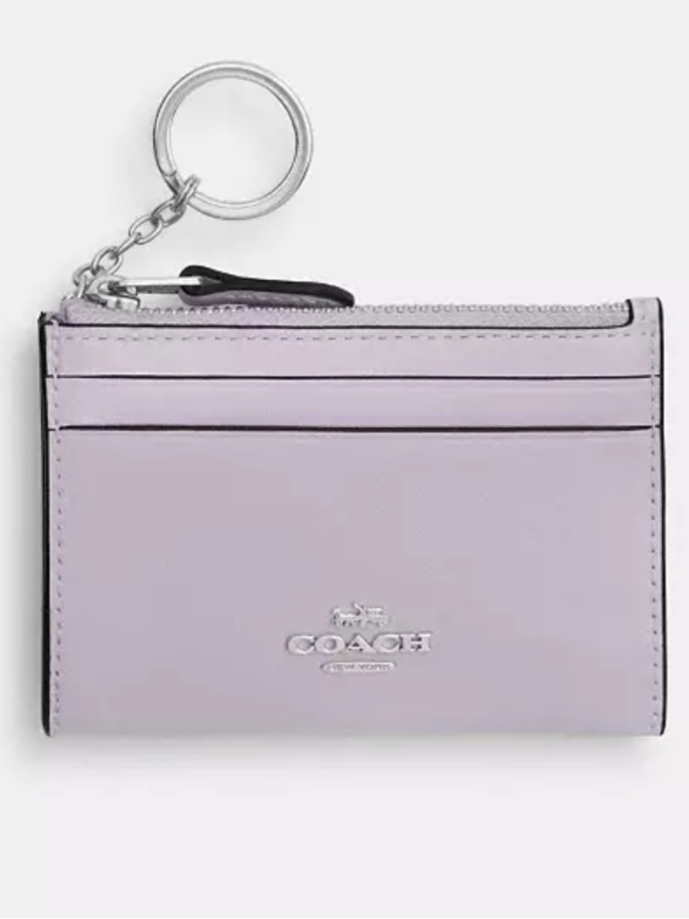 Coach Lilac Leather Card Case with Key Ring